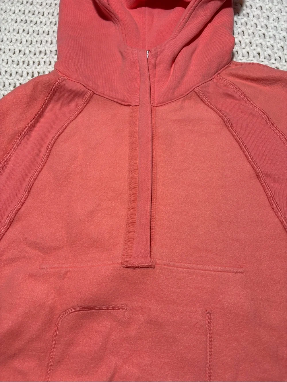 lululemon raspberry cream scuba oversized half zip hoodie size m/l